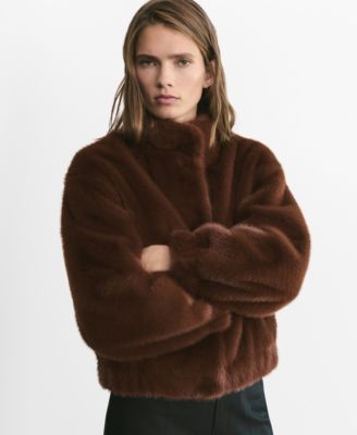 Women's Pockets Faux-Fur Jacket