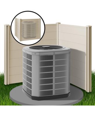 42" x 42" Privacy Screen - Outdoor Vinyl Fence Panel Enclosure for AC / Trash Bins / Pool Equipment - Tan