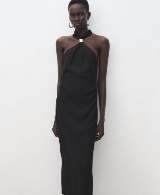 Women's Metal Embellishment Halter-Neck Dress