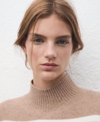 Women's Oversized Striped Turtleneck Sweater