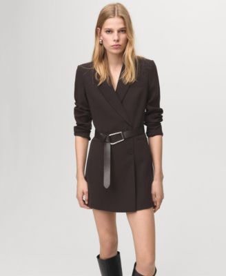 Women's Belt Blazer-Style Dress