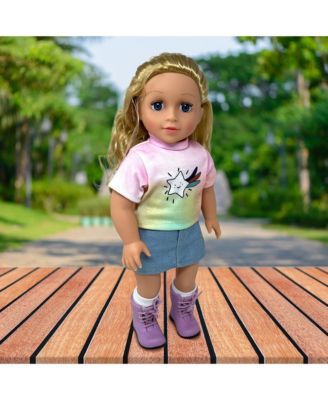 18 Inch Dolls with Soft Hair and Accessories – Soft Body 18-inch Doll with Poseable Vinyl Arms & Legs, Dress Outfit