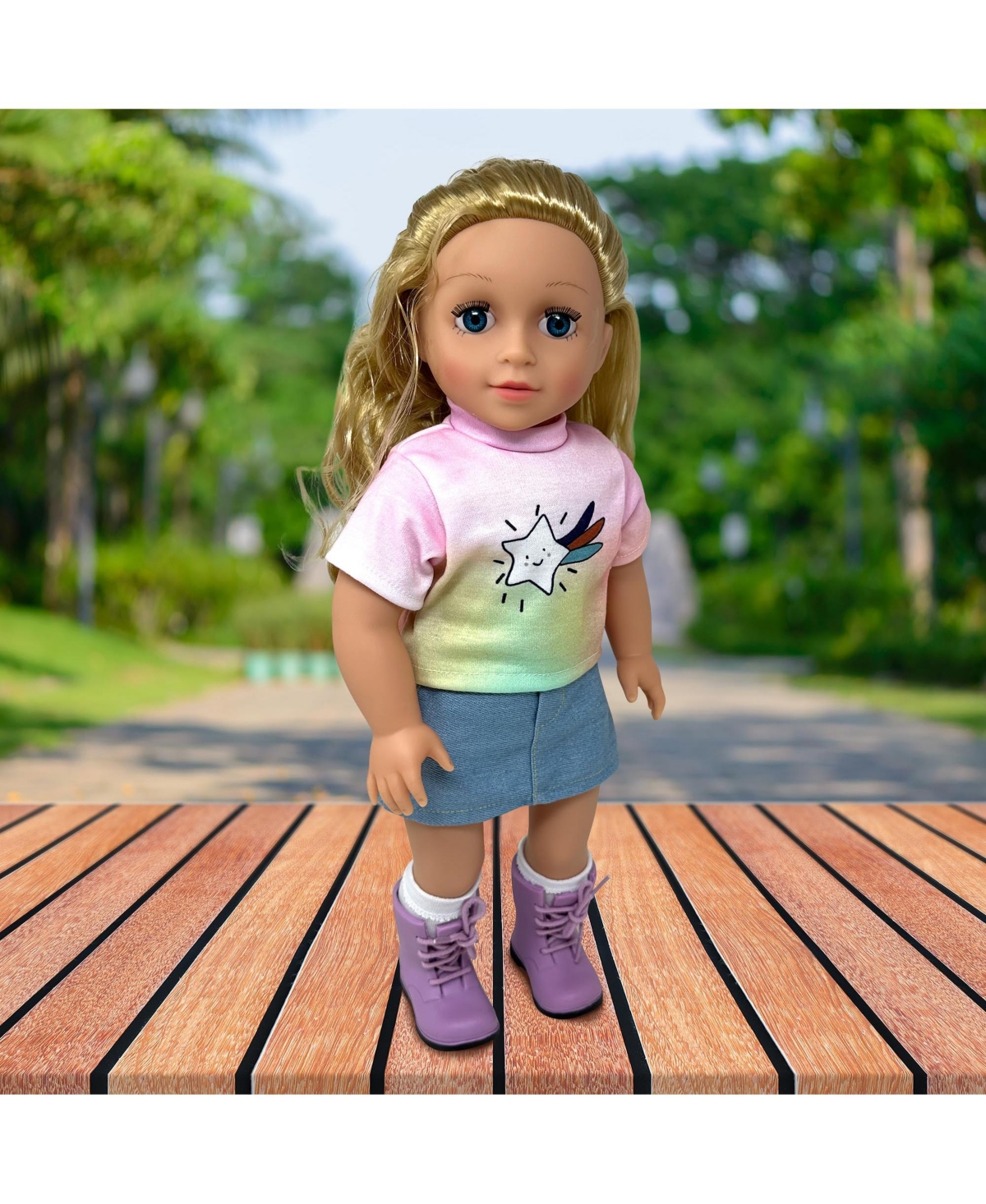 18 Inch Dolls with Soft Hair and Accessories – Soft Body 18 inch Doll with Poseable Vinyl Arms & Legs, Dress Outfit – Cute 18" Doll Set for Girls