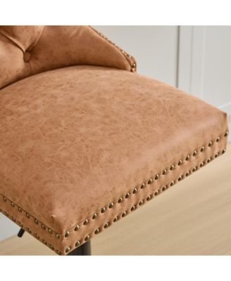 Set of 2 PU Swivel Bar Stools Adjustable Seat Height for Dining Pub