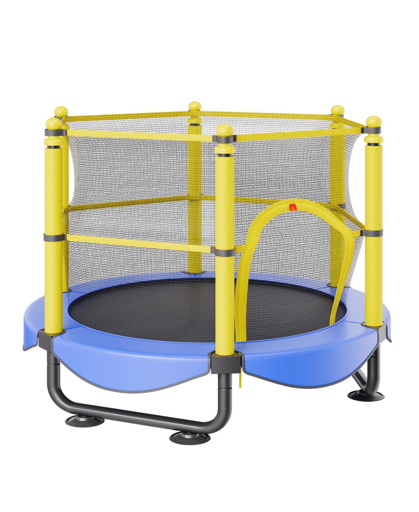 Детская игрушка Mecale Kids' Trampoline, 5 ft, Indoor/Outdoor with Enclosure Net & Basketball Hoop, Ages 3+, цвет: Синий — фото 11