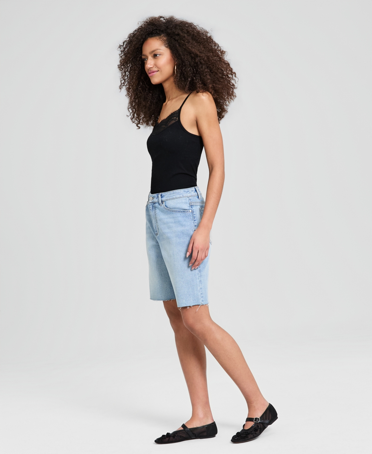 And Now This Women's High-Rise Cut-Off Denim Shorts, Macy's Exclusive