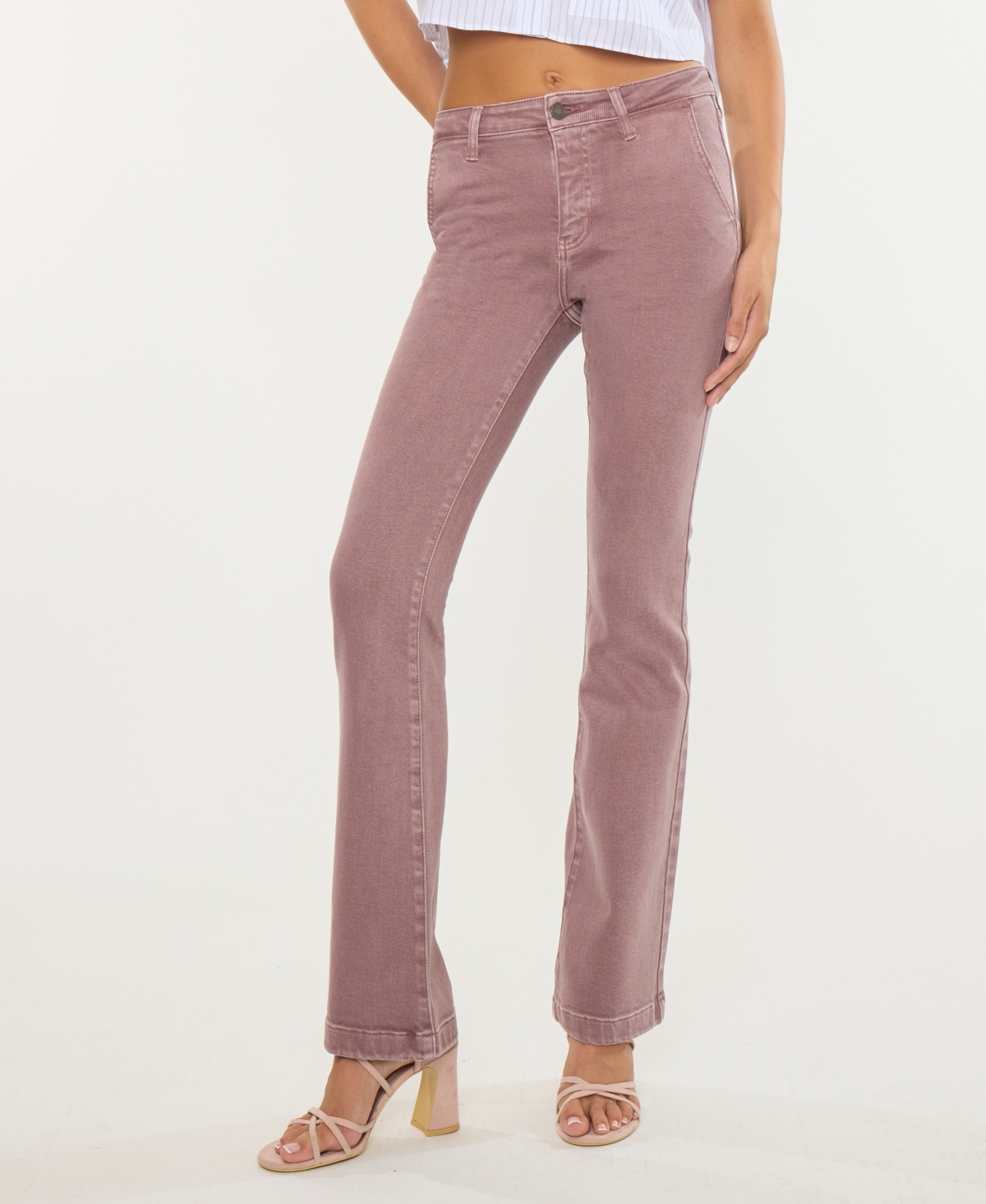 Kancan Women's Mid Rise Trouser Bootcut Jeans