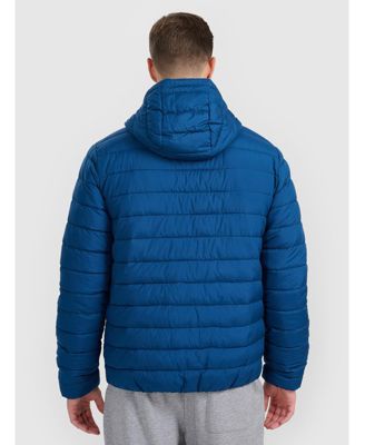 Men's down jacket with synthetic filling - navy blue