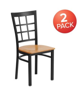 2 Pack Window Back Metal Restaurant Chair