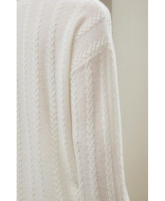 Women's Semi-Sheer Cable-knit Cashmere Sweater