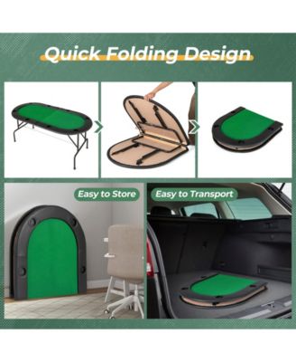 8 Players Texas Holdem Foldable Poker Table