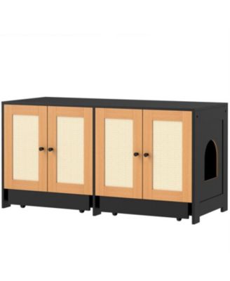 Cat Litter Box Enclosure for 2 Cats or Kittens in Black