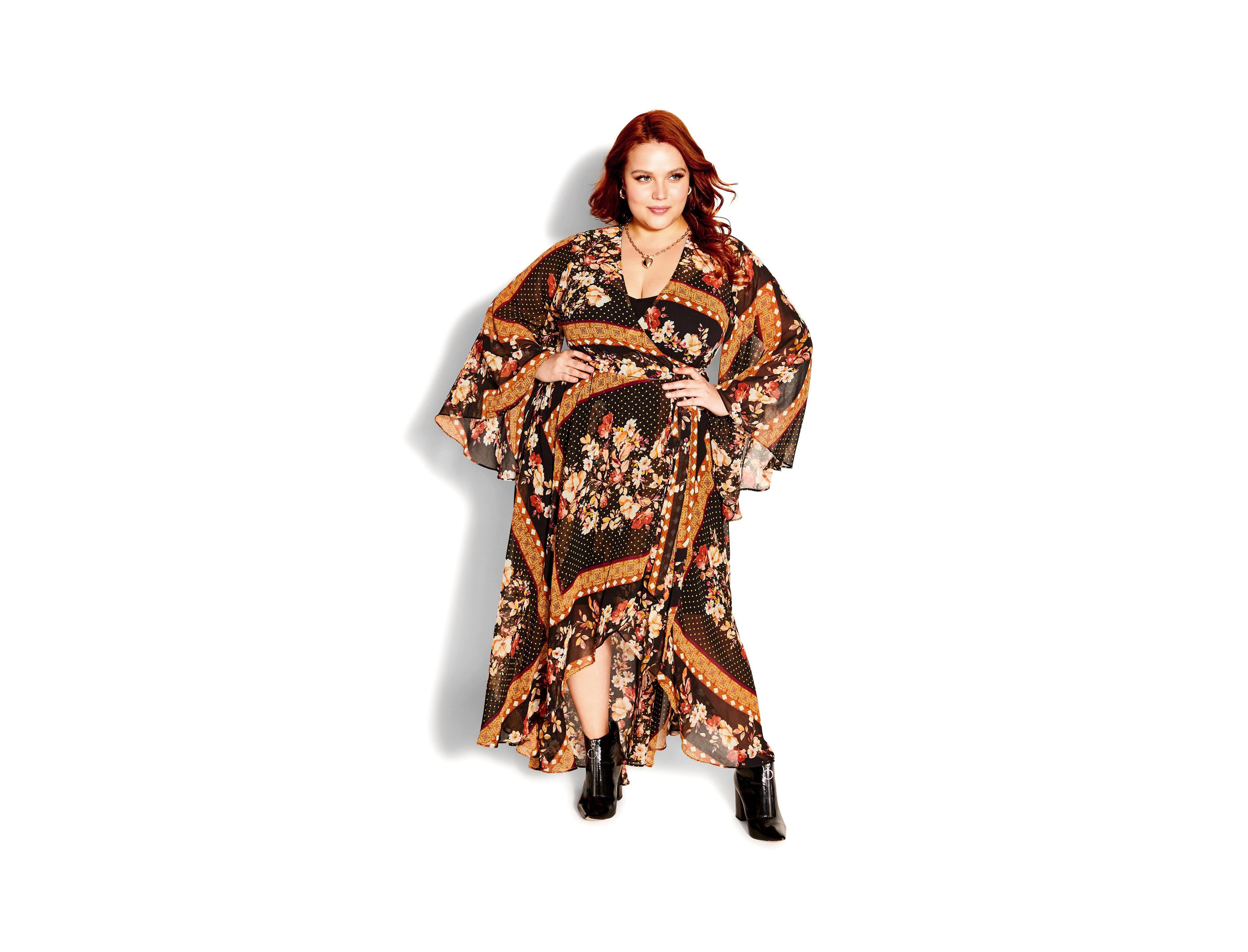 City Chic Women's Falling Floral Maxi Dress