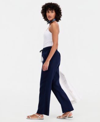 Women's 100% Linen Drawstring Pants, Created for Macy's