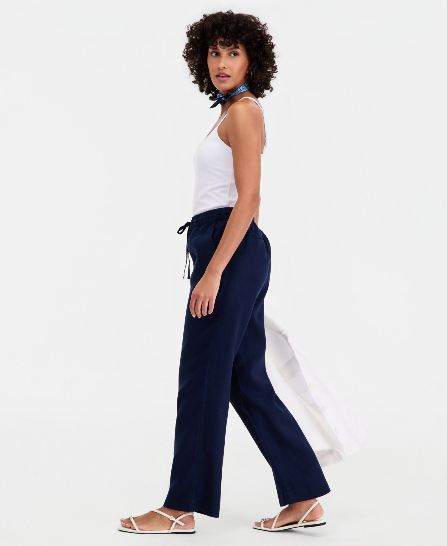 Women's 100% Linen Drawstring Pants