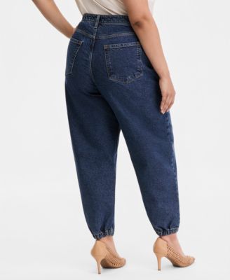 Plus Size High Rise Barrel Jeans