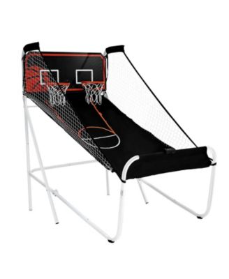 Indoor Basketball Arcade Game Seven Foot Dual Hoop Electronic Scoring Foldable Competition Set
