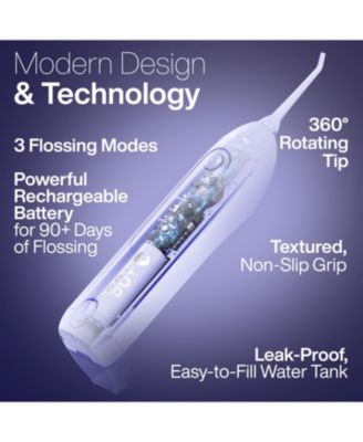 Icon Electric Water Flosser - 150ml Tank, Cordless Rechargeable, Waterproof, Portable Oral Irrigator (Purple)