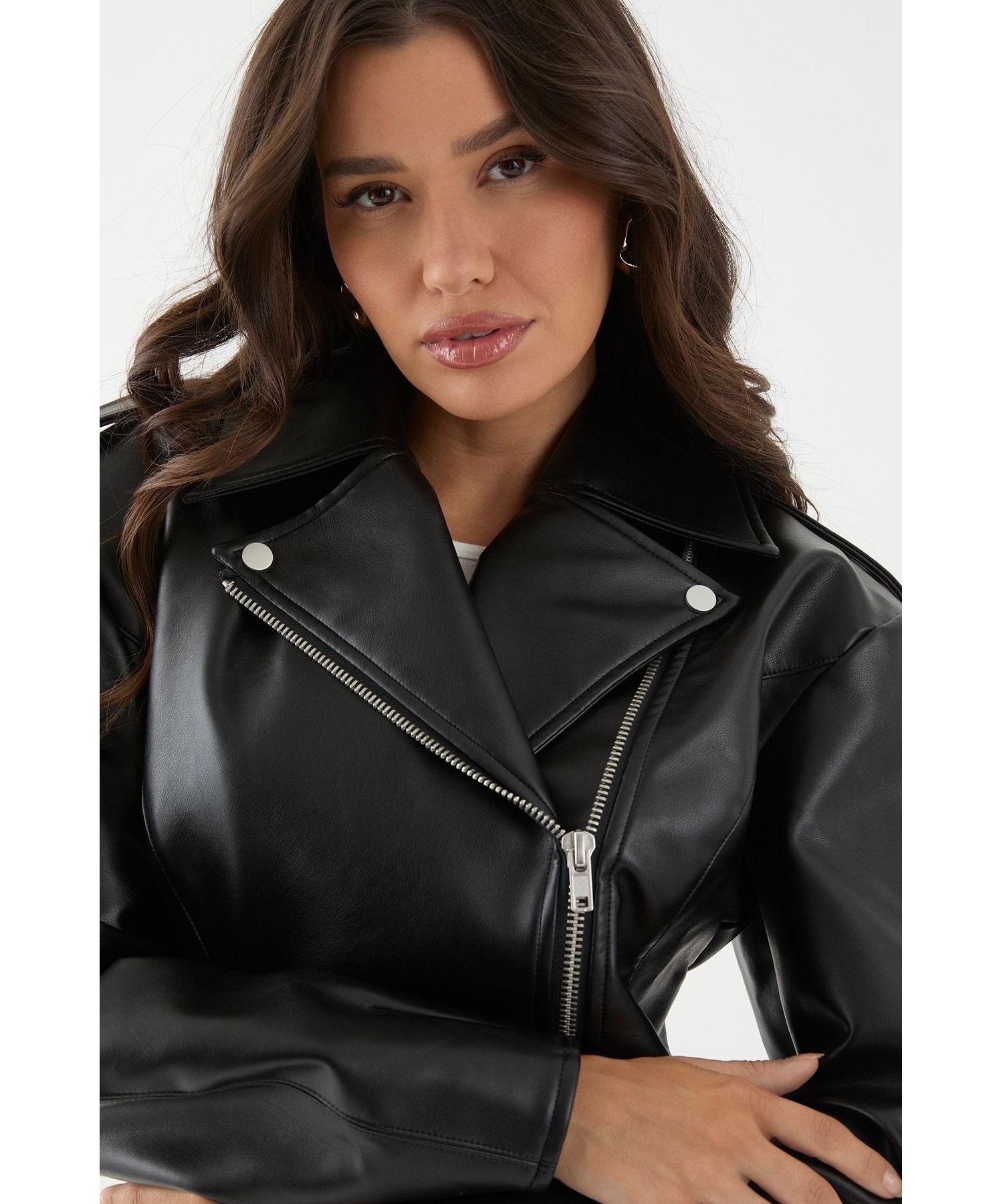 Women's Faux Leather Biker Jacket