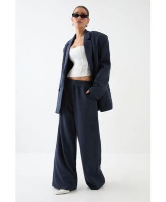 Women's Premium Pinstripe Oversized Blazer