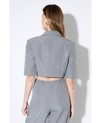 Women's Premium Embellished Cropped Blazer