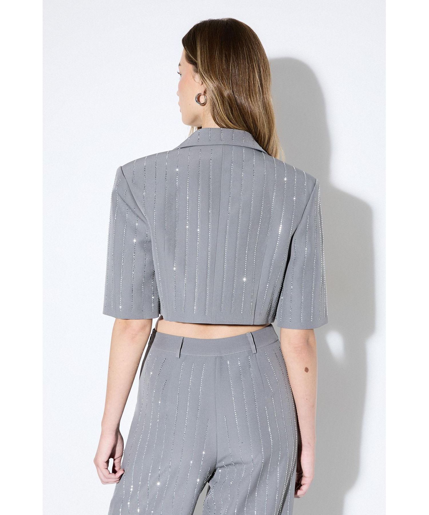 Women's Premium Embellished Cropped Blazer