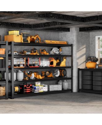 4-Tier 48 in W x 72 in H x 18 in D Adjustable Solid Plate Heavy Duty Metal Shelving Unit