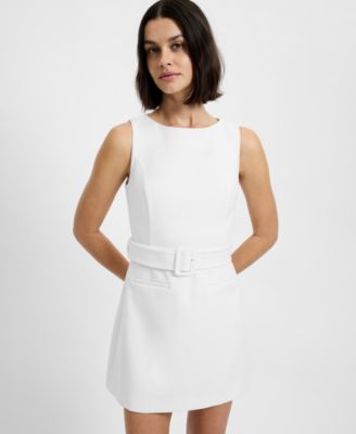 Women's Azra Twill Belted Back Zipper Mini Dress