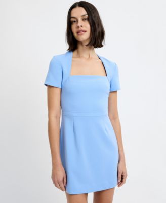 Women's Short-Sleeve Square Neck Mini Dress