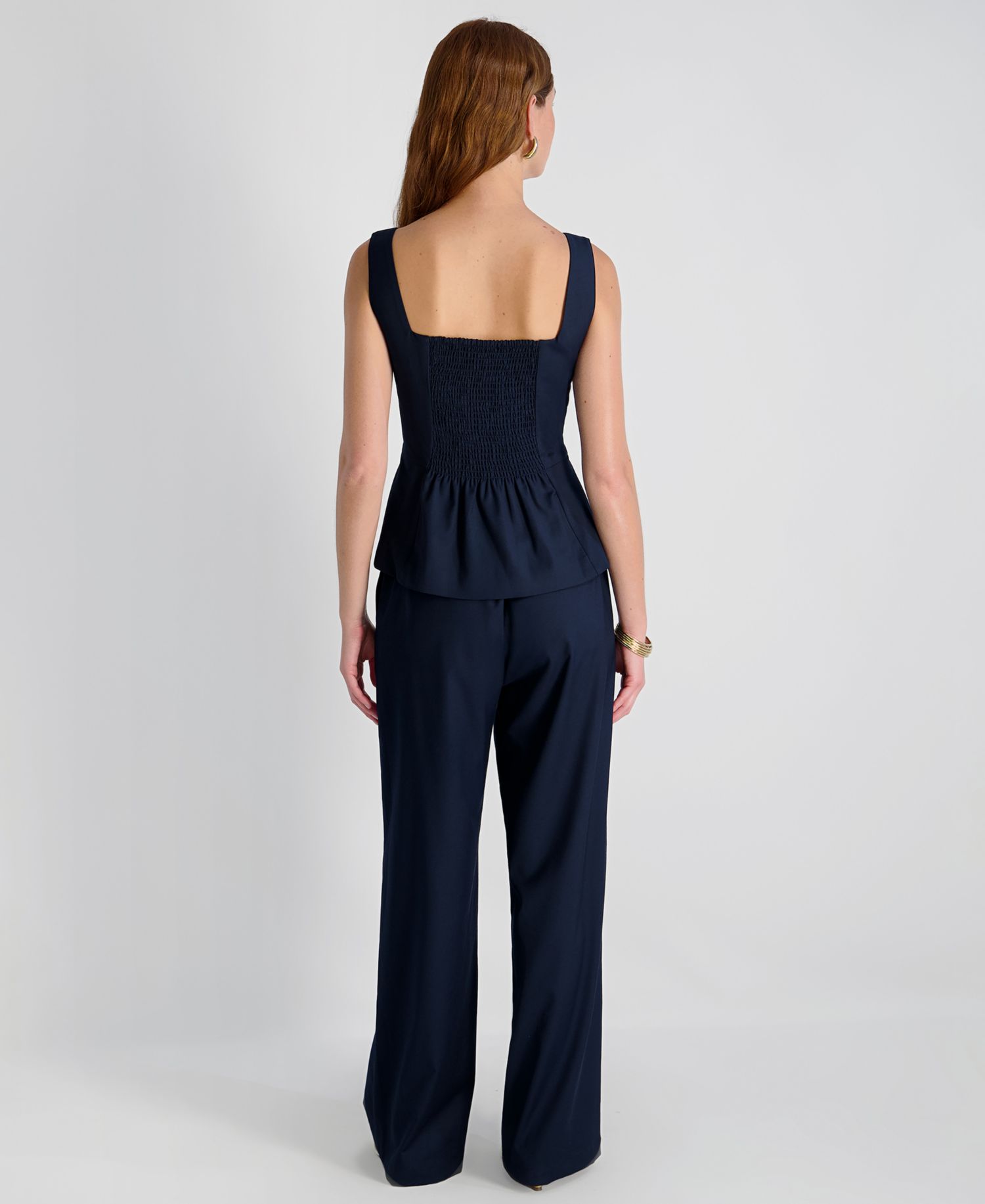 Women's Twill High-Rise Relaxed Ankle Trousers