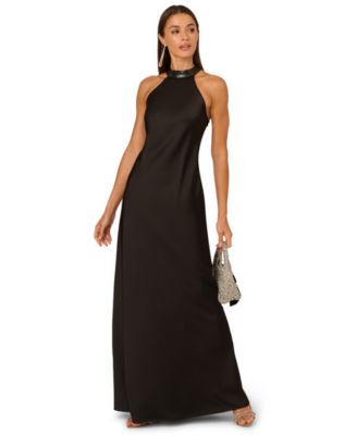 Women's Stretch Satin Long Dress