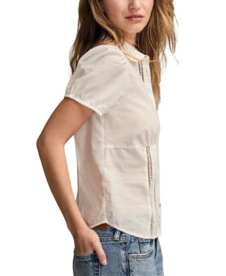 Women's Puff-Sleeve Button-Down Shirt