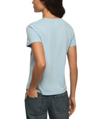 Women's Embellished Lotus Motif Crew Neck Top