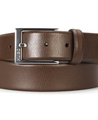 Men's Polished Pin Buckle Leather Belt
