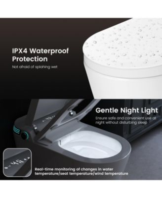 Smart One-Piece Bathroom Fixture with Built-in Tank, 4-Level Heated Seat & Warm Air Dryer