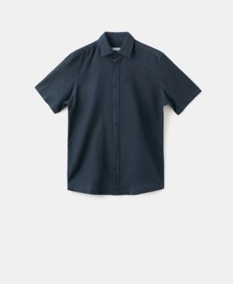Men's Short Sleeve Linen-Blend Shirt
