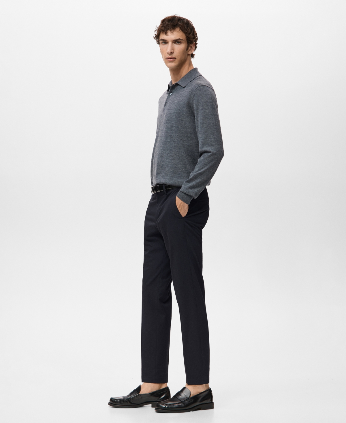 Mango Men's Barna Slim-Fit Twill Chino Pants