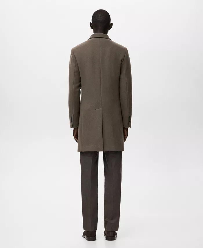 Men's Detachable Inner Collar Wool Coat - thumbnail 3