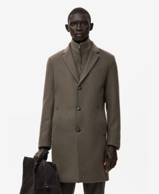 Men's Detachable Inner Collar Wool Coat
