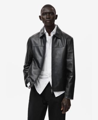 Men's Pockets Leather Jacket
