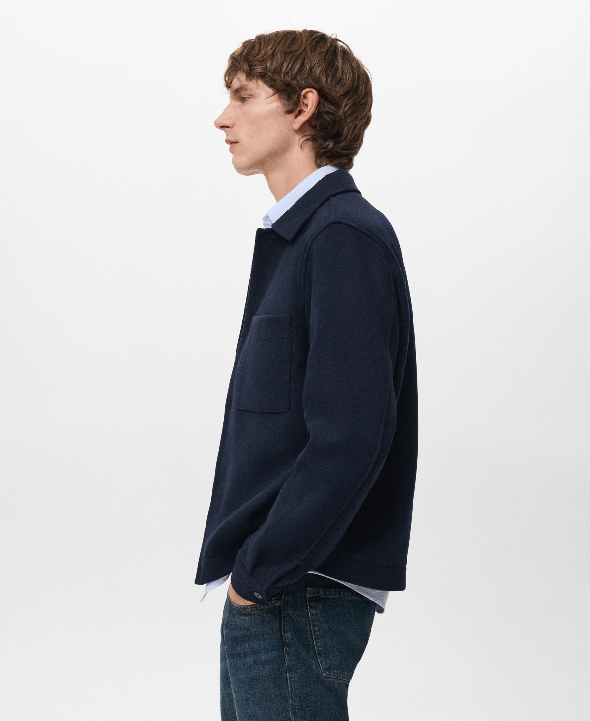 Mango Men's Pockets Wool-Blend Jacket