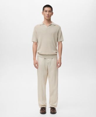 Men's Structured Cotton Knitted Polo Shirt