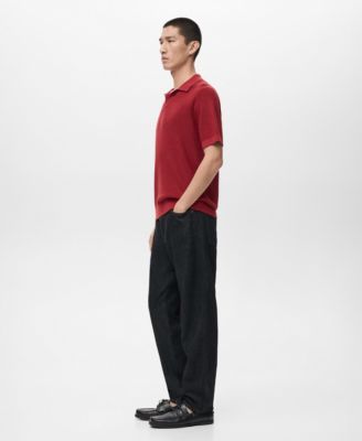 Men's Structured Cotton Knitted Polo Shirt