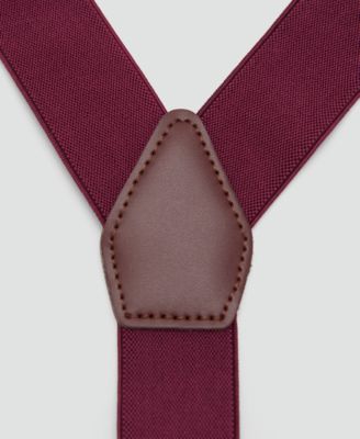 Men's Leather Details Adjustable Elastic Suspenders