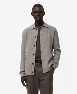 Men's Ribbed Knit Cardigan Sweater