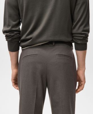 Men's Pleated Slim-Fit Pants