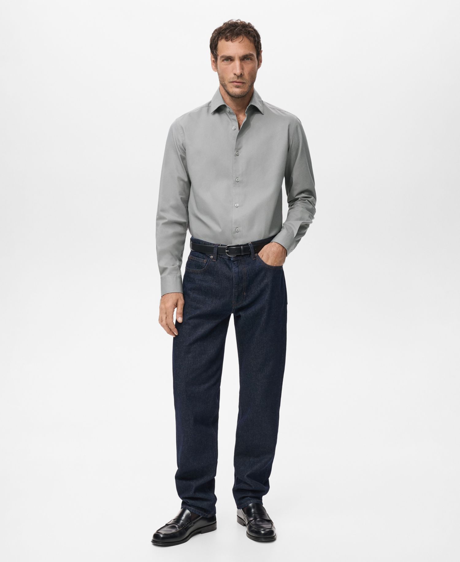 Men's Slim-Fit Lyocell Cotton Shirt