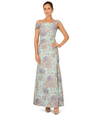 Women's Square Neck Floral Mermaid Ball Gown