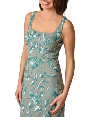 Women's Beaded Mesh Slim Column Dress