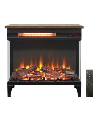 24 inch three sided glass electric fireplace with feet